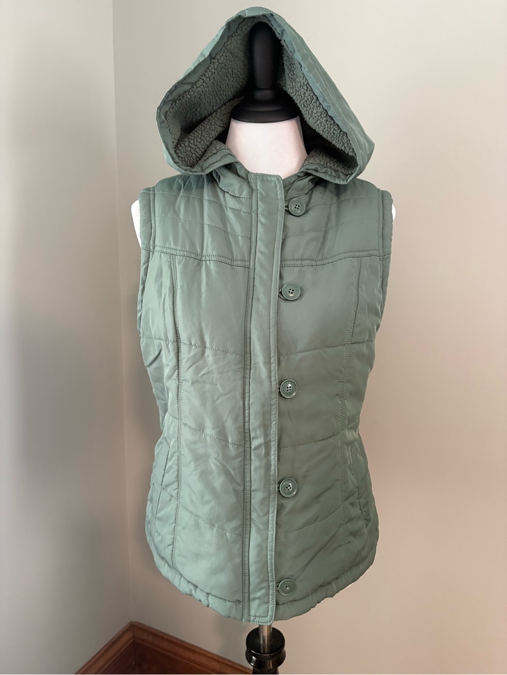 🍃 Sage Sonoma Sherpa Lined Hooded Vest